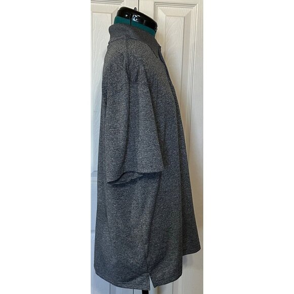 Men's HAGGAR Clothing Co. Dark Gray Polo Golf Shirt 100% Polyester Size Large - Picture 15 of 16
